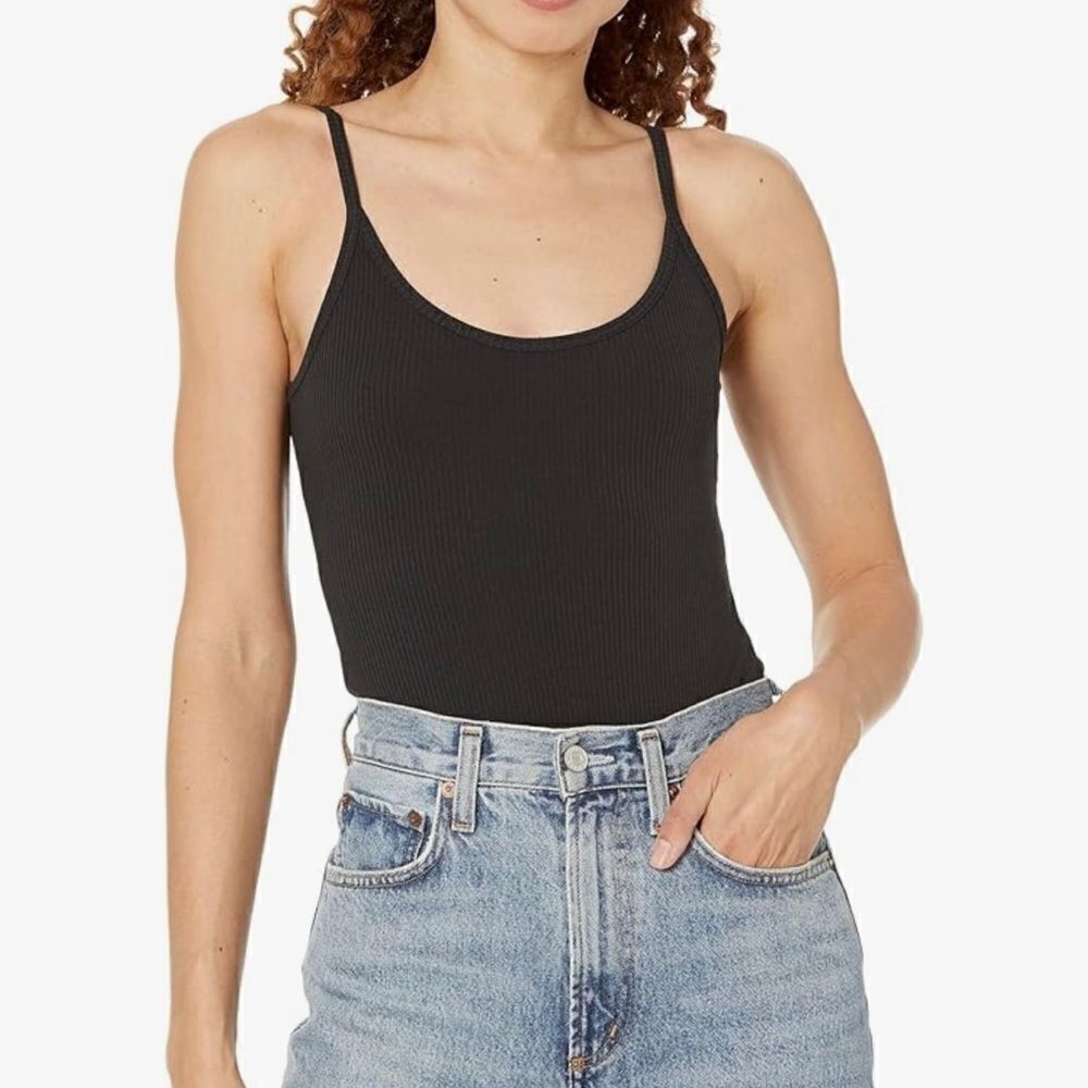 Eberjey Black Ribbed Scoop Neck Bodysuit
